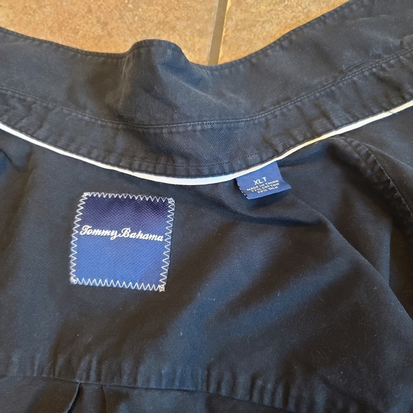 TOMMY BAHAMA Long sleeve Black cotton silk blend shirt size XLT - Picture 7 of 11